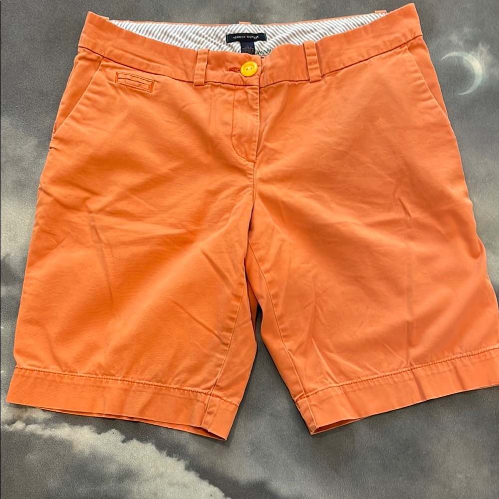 Tommy Hilfiger Orange Bermuda Shorts Vibrant Cotton | 8
